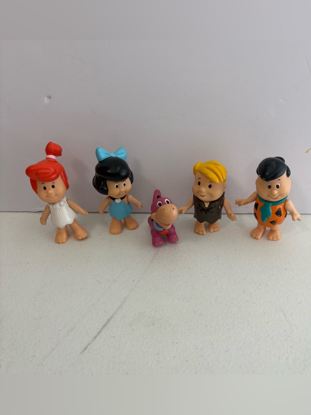 Vtg 1986 Flintstone Kids Lot of 5 Coleco Figures School Fred Wilma Barney Dino